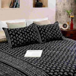 Hand printed export quality cotton bedsheet king size