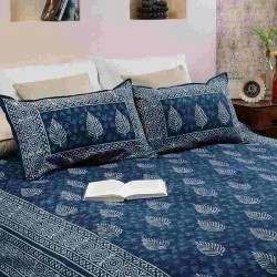 Hand printed export quality cotton bedsheet king size